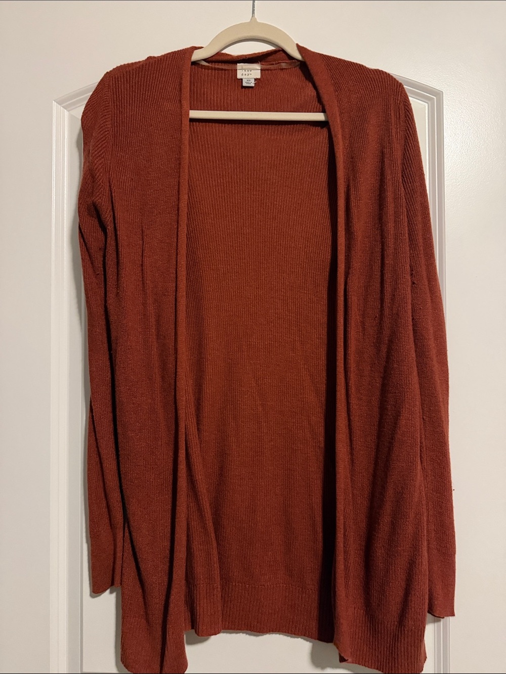 a new day Rust Open-Front Cardigan Sweater